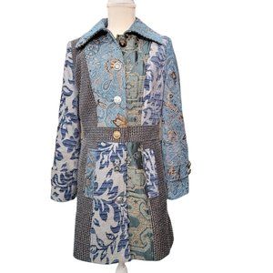 Womens Venus Patchwork Brocade Coat Size 4